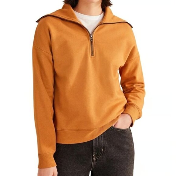Boden Brown Funnel Neck Zip Sweatshirt Small - Picture 5 of 6